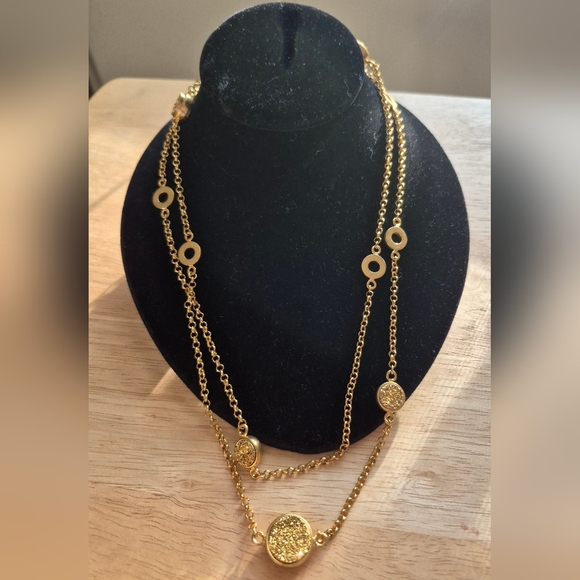 Dior Jewelry - Vintage Christian Dior Druzy Gold Plated Station Statement Necklace